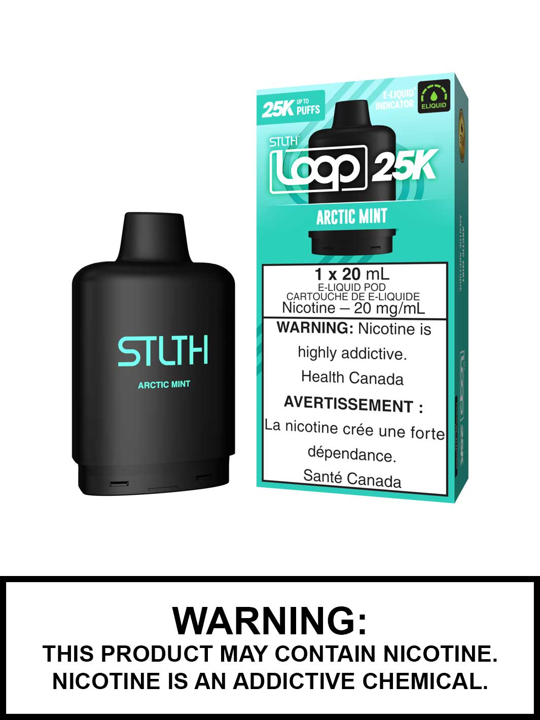 Arctic Mint STLTH Loop 25K Pods, STLTH Vape, Vape360 Canada