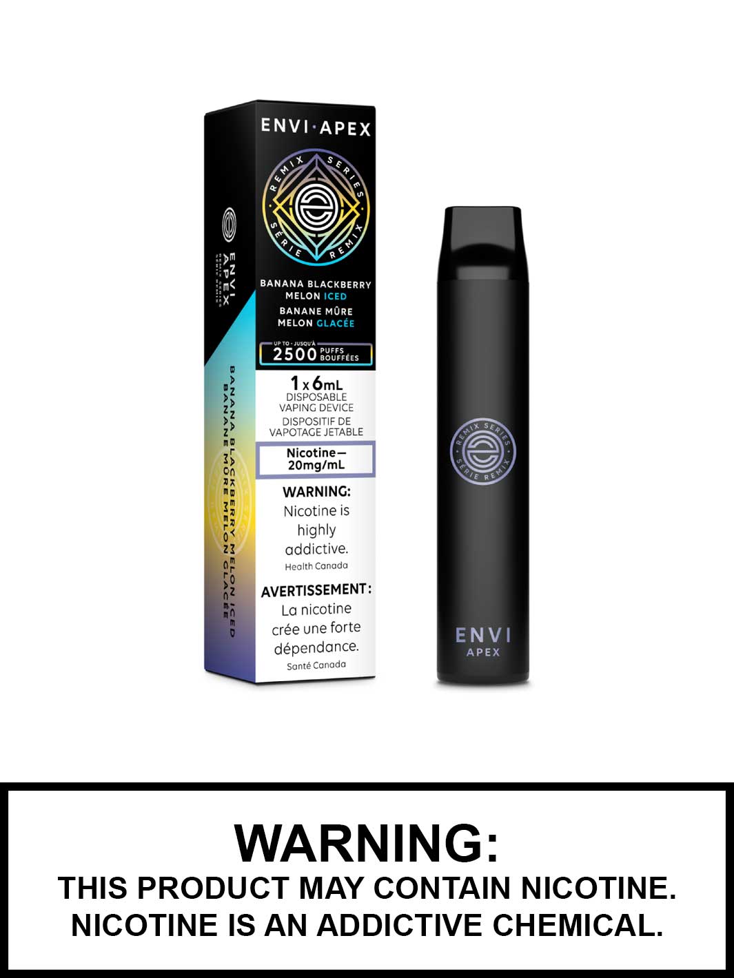 Banana Blackberry Melon Iced Envi Apex Disposable Vape, Envi Vape, Envi Apex 2500, Vape360 Canada