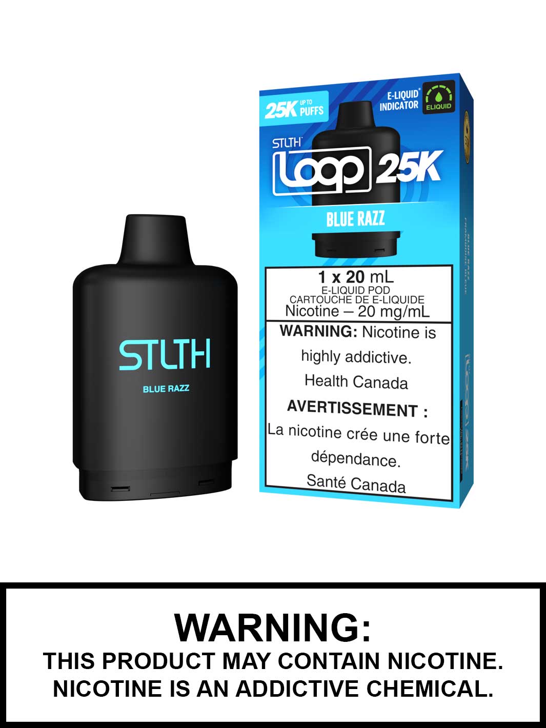 Blue Razz STLTH Loop 25K Pods, STLTH Vape, Vape360 Canada