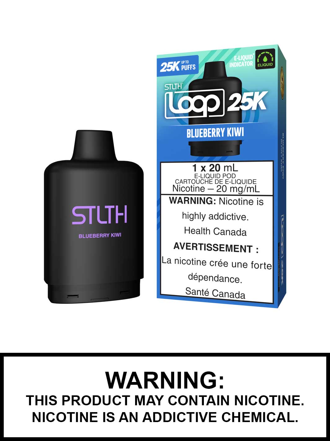 Blueberry Kiwi STLTH Loop 25K Pods, STLTH Vape, Vape360 Canada