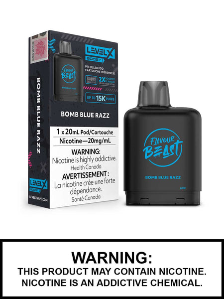 Bomb Blue Razz Flavour Beast Level X Boost Pods, 20mL – Vape360