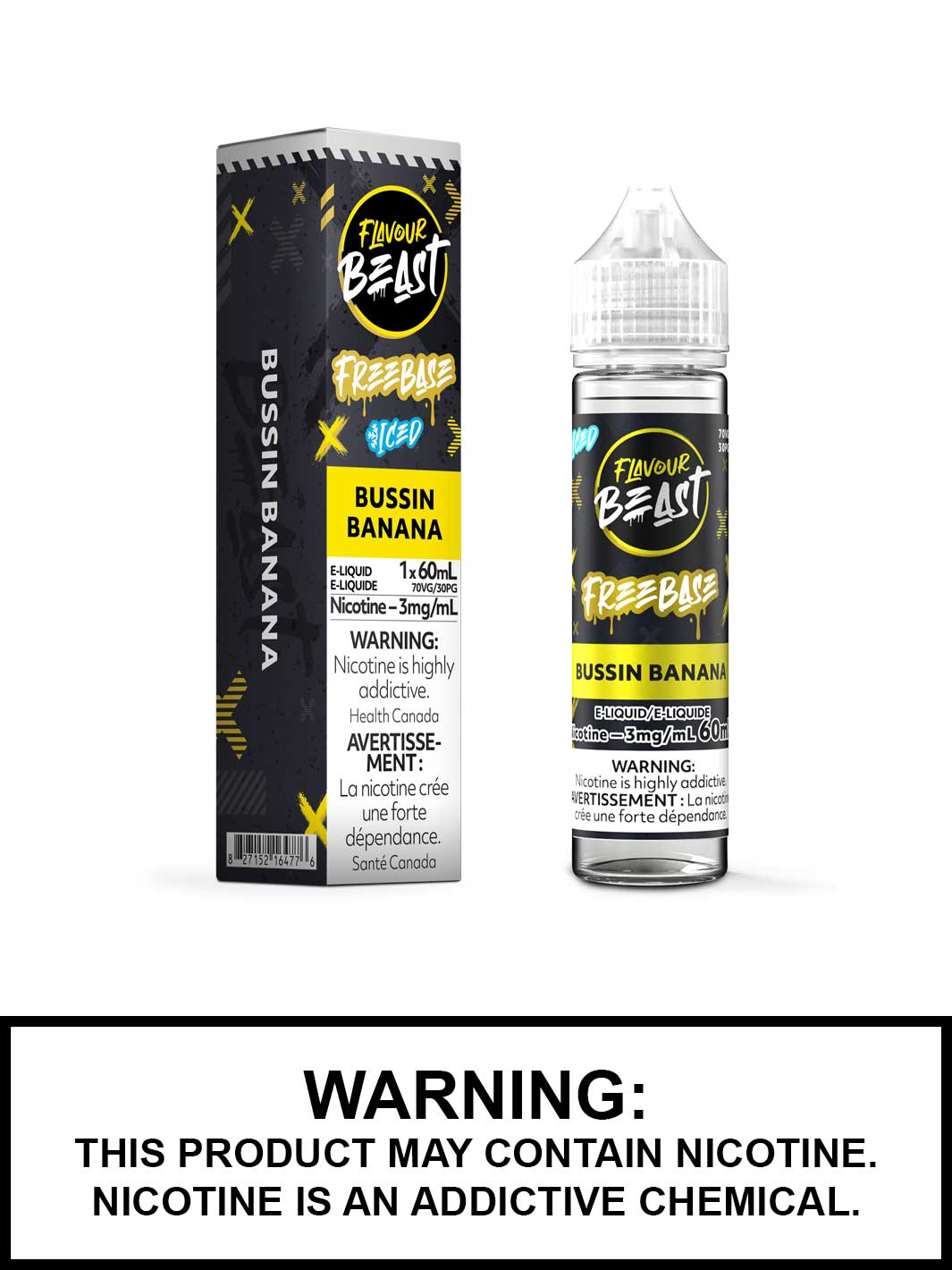 Bussin Banana Iced Flavour Beast Juice, Flavour Beast Flavours, Vape360 Canada