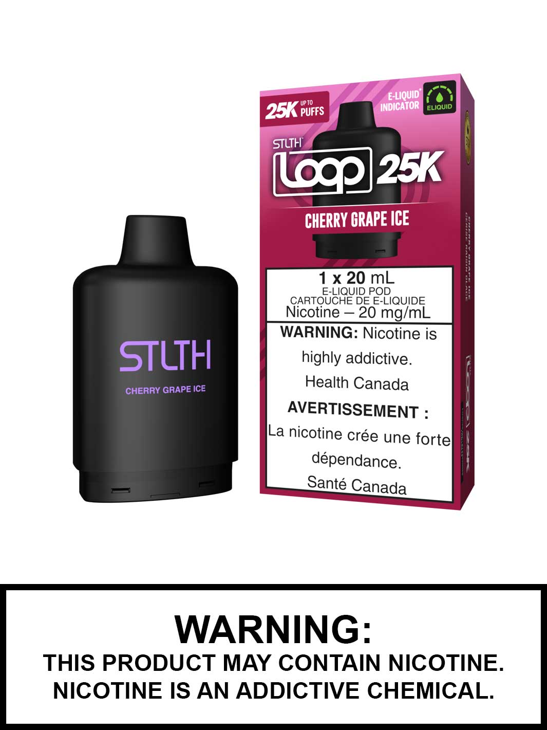 Cherry Grape Ice STLTH Loop 25K Pods, STLTH Vape, Vape360 Canada