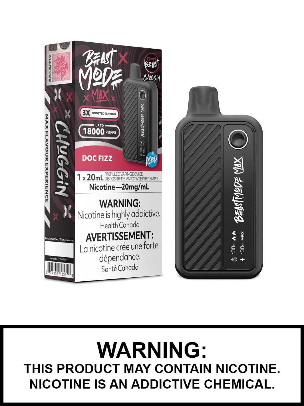 Doc Fizz Iced Flavour Beast Beast Mode Max Disposable Vape, Vape360 Canada