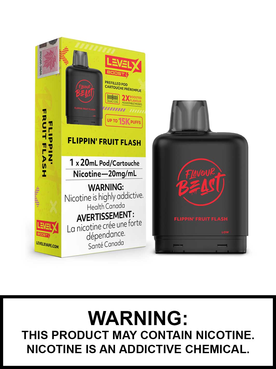 Flippin Fruit Flash Flavour Beast Level X Boost Pods, Level X Vape, Vape360 Canada