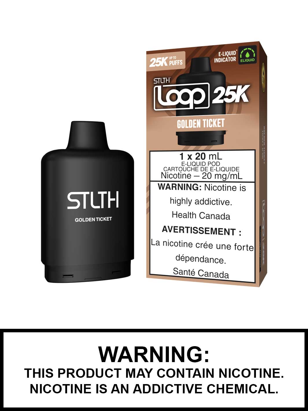 Golden Ticket STLTH Loop 25K Pods, STLTH Vape, Vape360 Canada