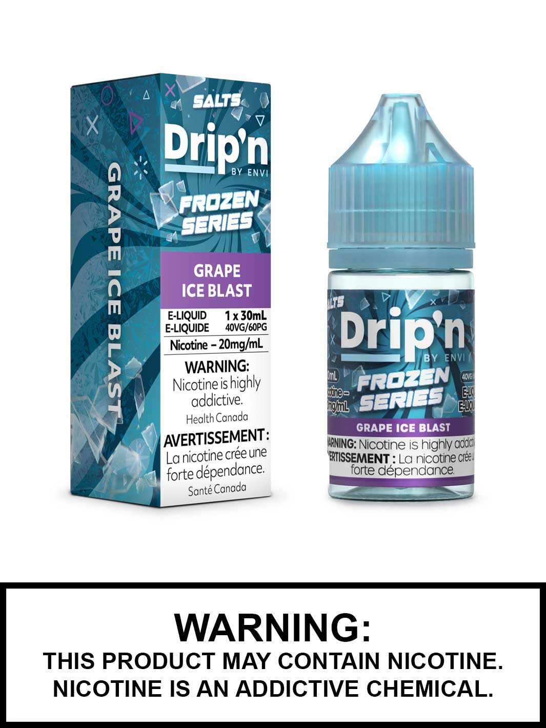 Grape Ice Blast Dripn By Envi Salt Nic Vape Juice, Drip'n Vape, Frozen Series, Vape360 Canada