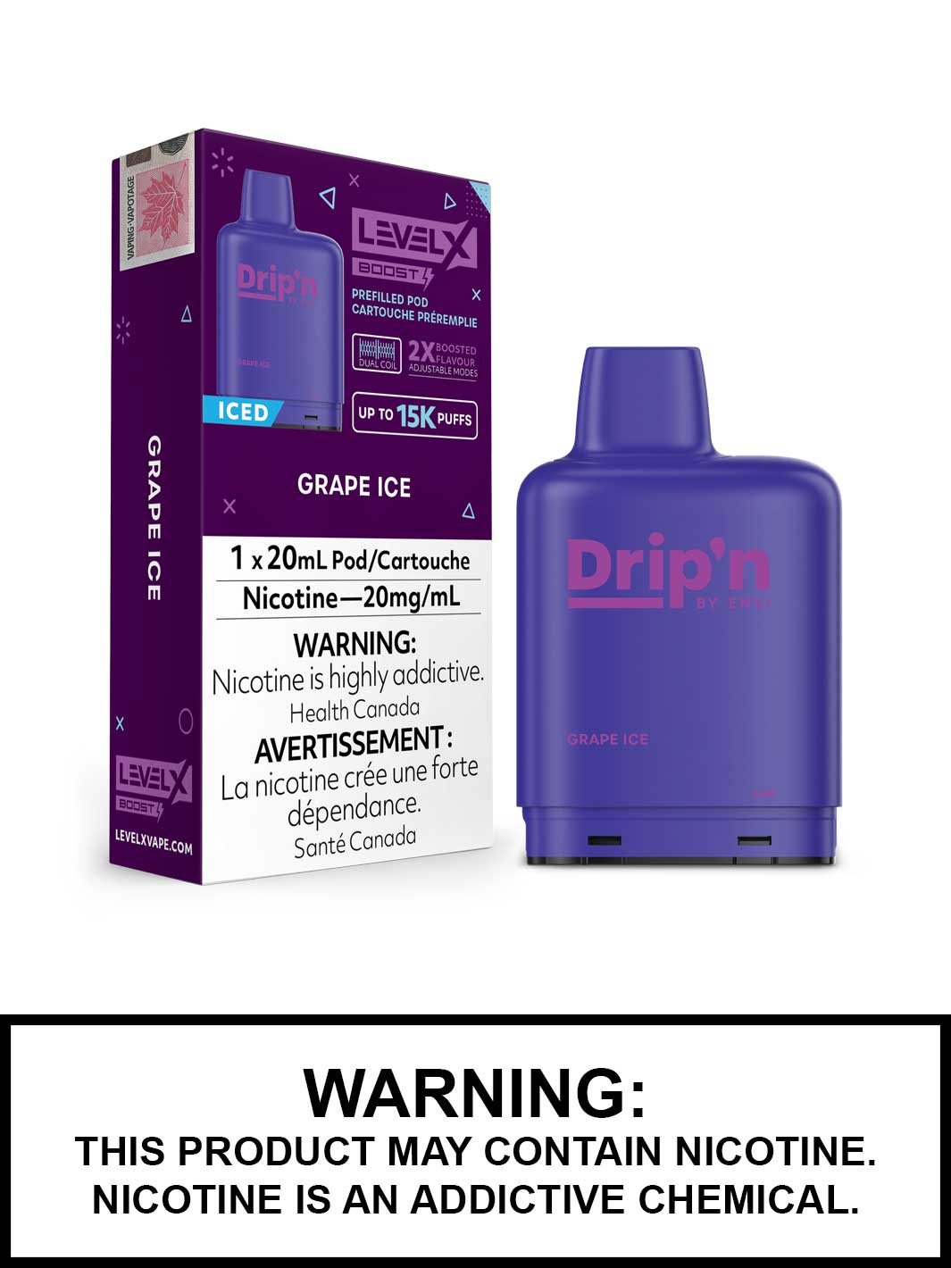 Grape Ice Dripn Level X Boost Pods, Level X Vape, Vape360 Canada