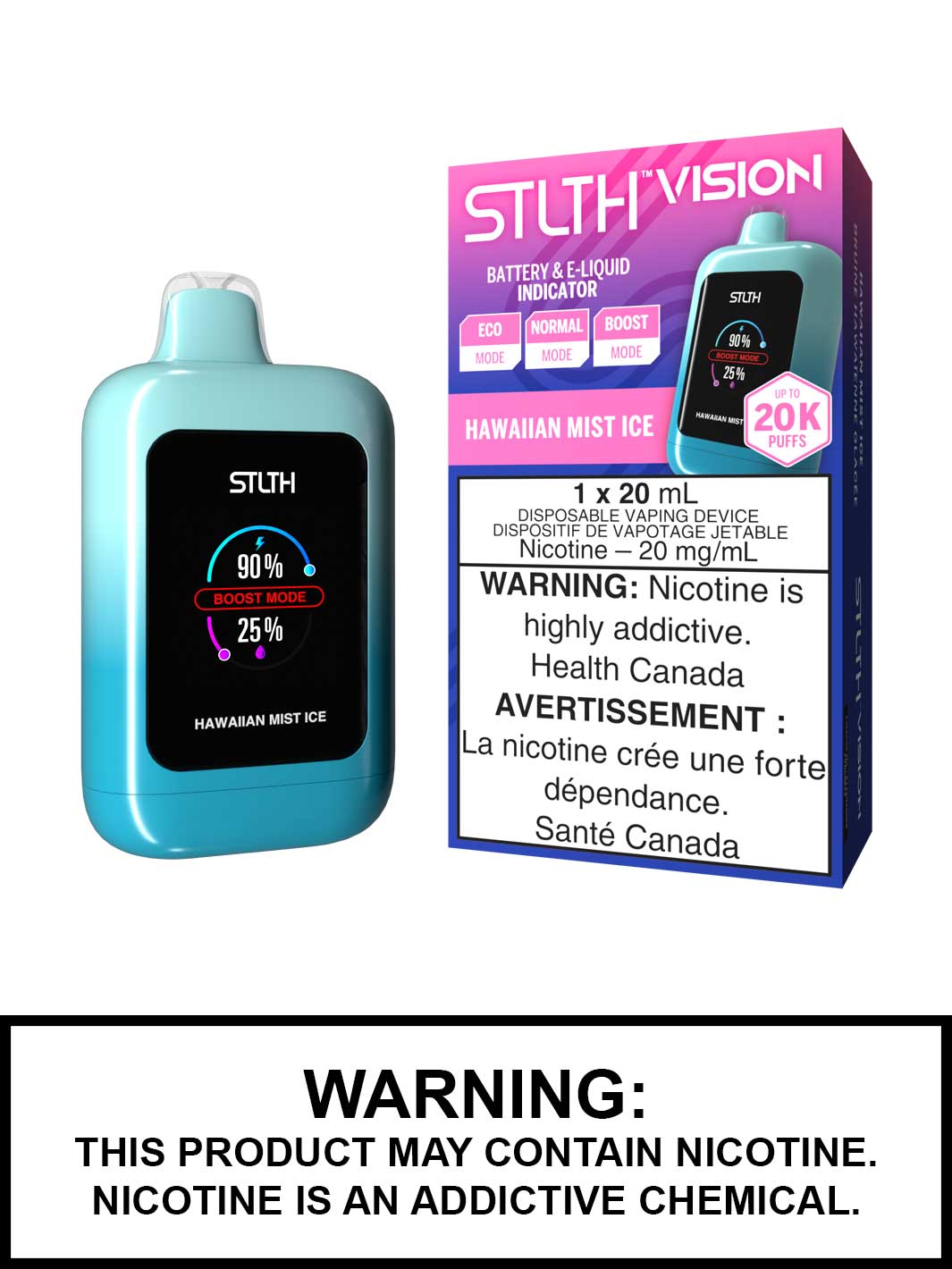 Hawaiian Mist Ice STLTH Vision Disposable Vape, STLTH Vape, Vape360 Canada