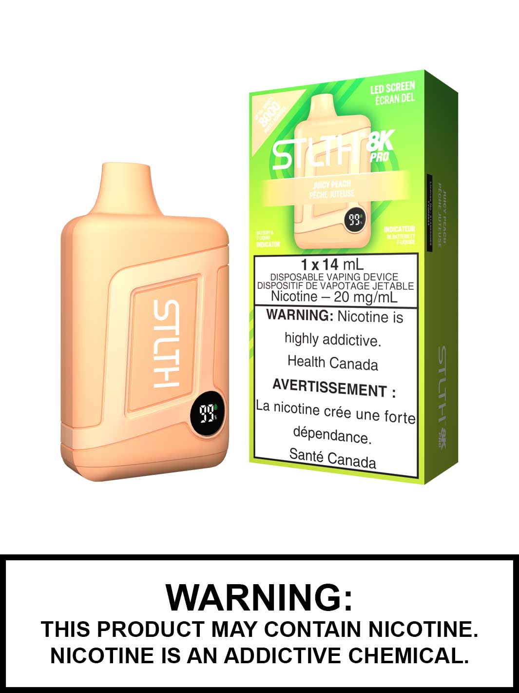 Juicy Peach STLTH 8K Pro Disposable Vape 8000 Puffs Vape360