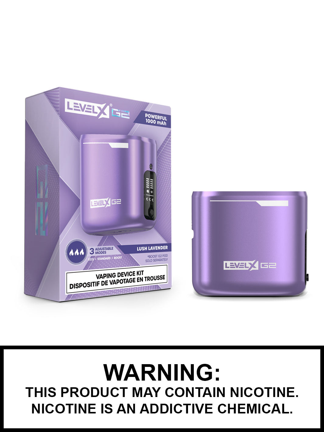 Lush Lavender Level X Boost G2 Battery, Level X Vape, Vape360 Canada