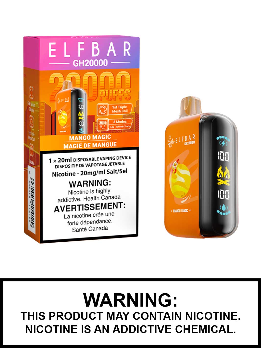 Mango Magic Elf Bar GH20000, Elf Bar 20K, Vape360 Canada