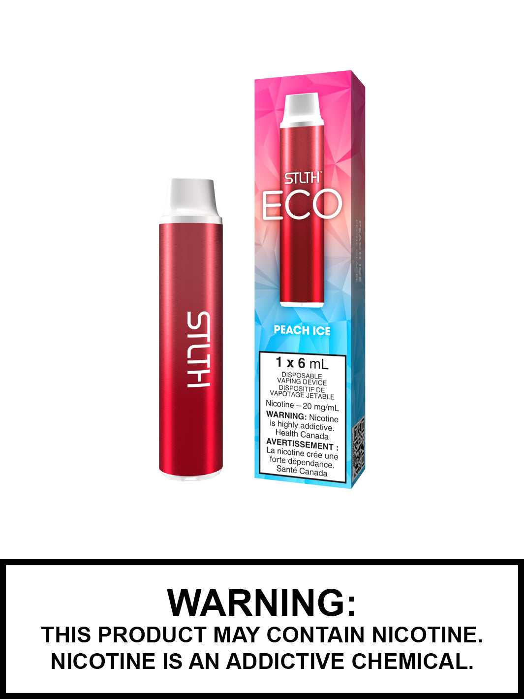 Peach Ice STLTH Eco Disposable Vape, STLTH Vape, Vape360 Canada