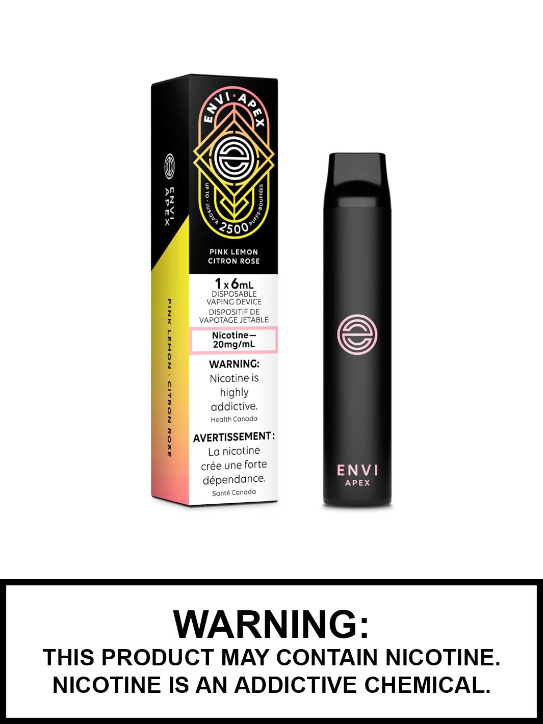 Pink Lemon Envi Apex Disposable Vape, Envi Vape, Envi Apex 2500, Vape360 Canada