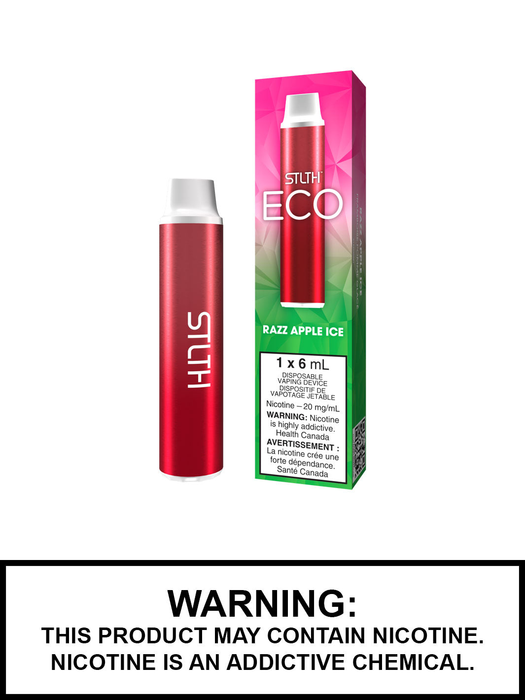 Razz Apple Ice STLTH Eco Disposable Vape, STLTH Vape, Vape360 Canada