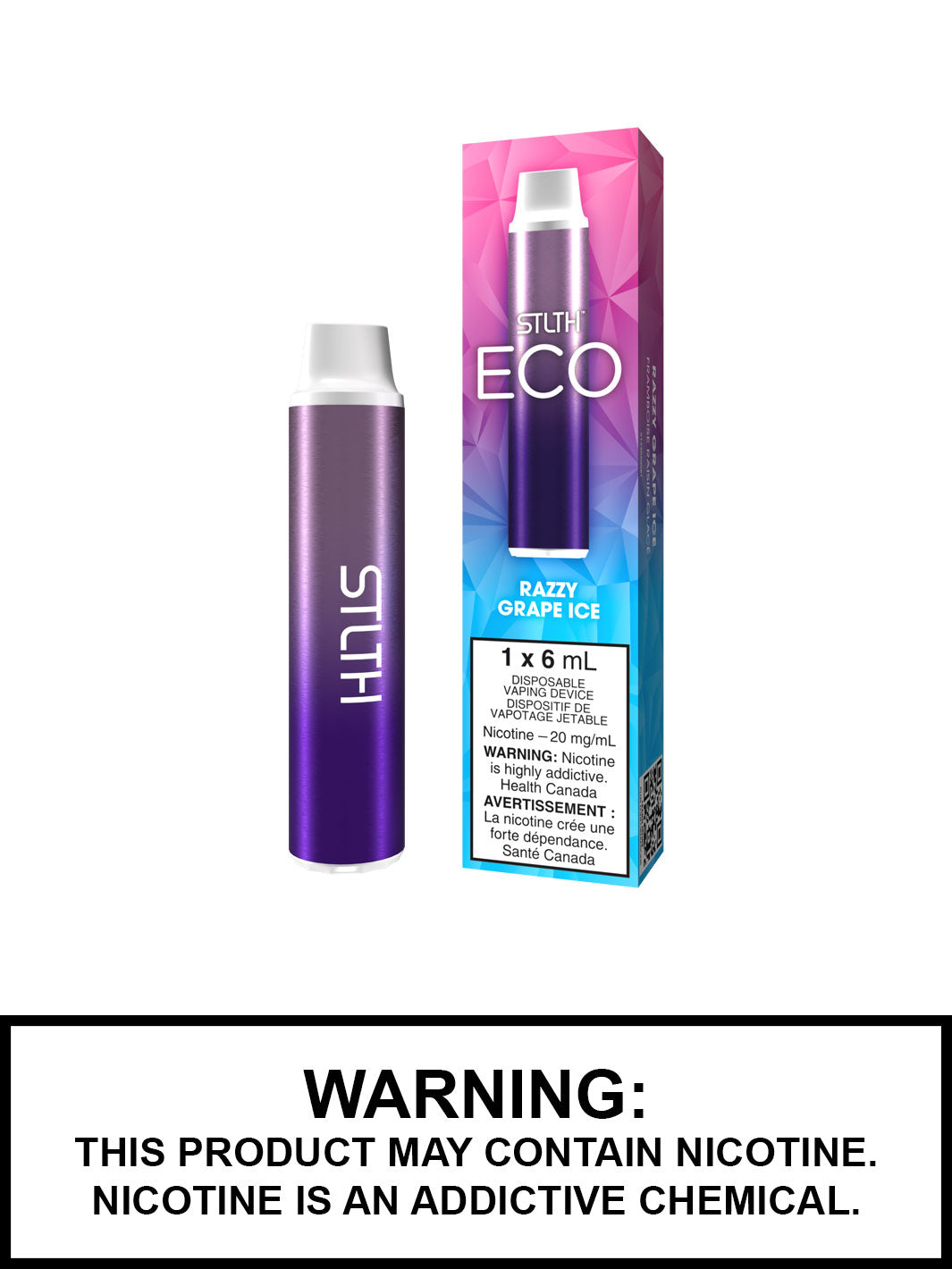 Razzy Grape Ice STLTH Eco Disposable Vape, STLTH Vape, Vape360 Canada