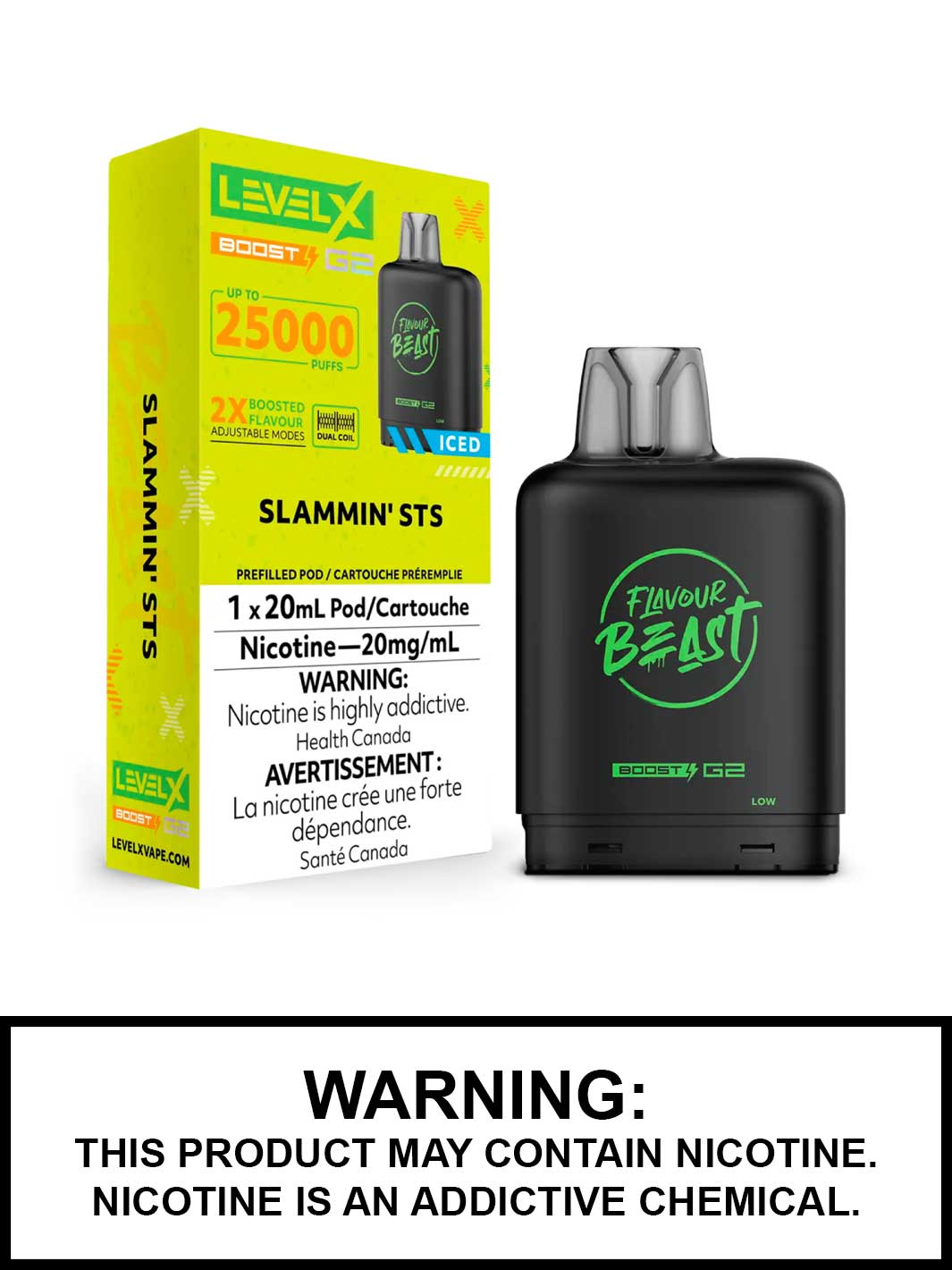 Slammin STS Iced Flavour Beast Level X Boost G2 Pods, Level X Vape, Vape360 Canada