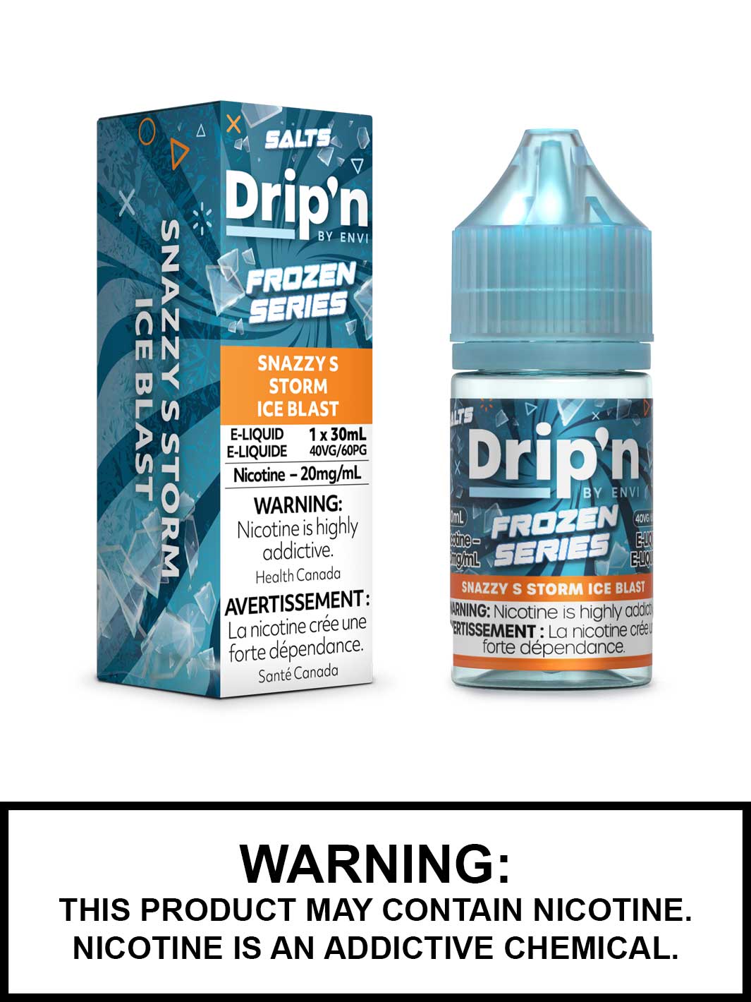 Snazzy S Storm Ice Blast Dripn By Envi Salt Nic Vape Juice, Drip'n Vape, Frozen Series, Vape360 Canada