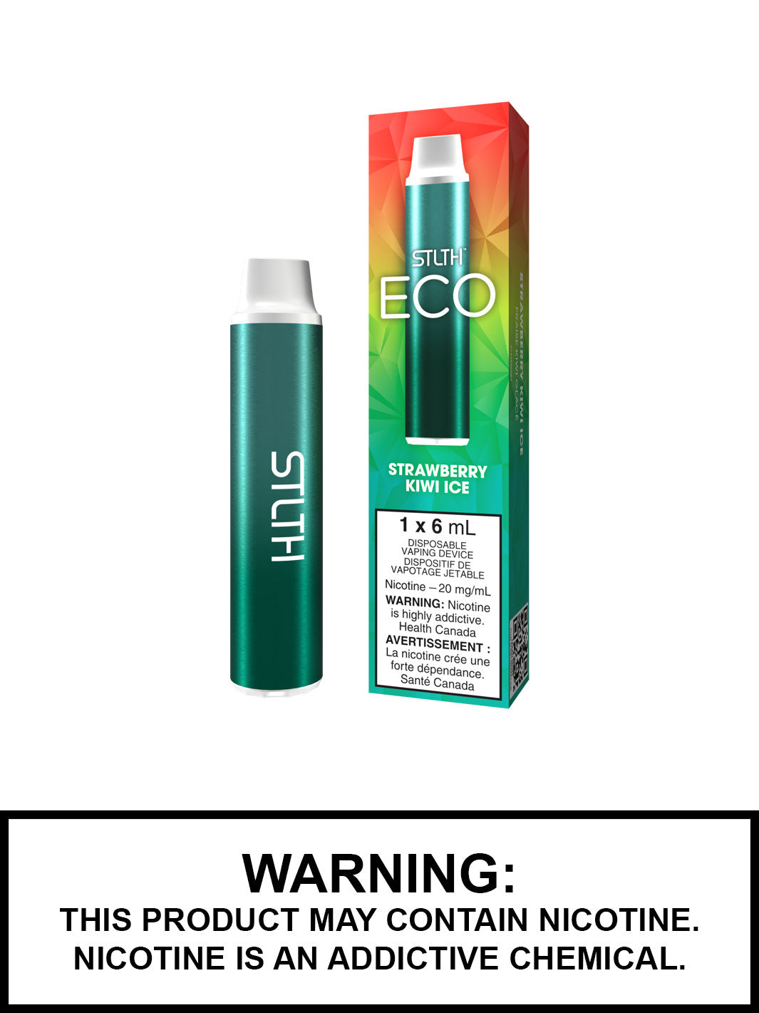 Strawberry Kiwi Ice STLTH Eco Disposable Vape, STLTH Vape, Vape360 Canada