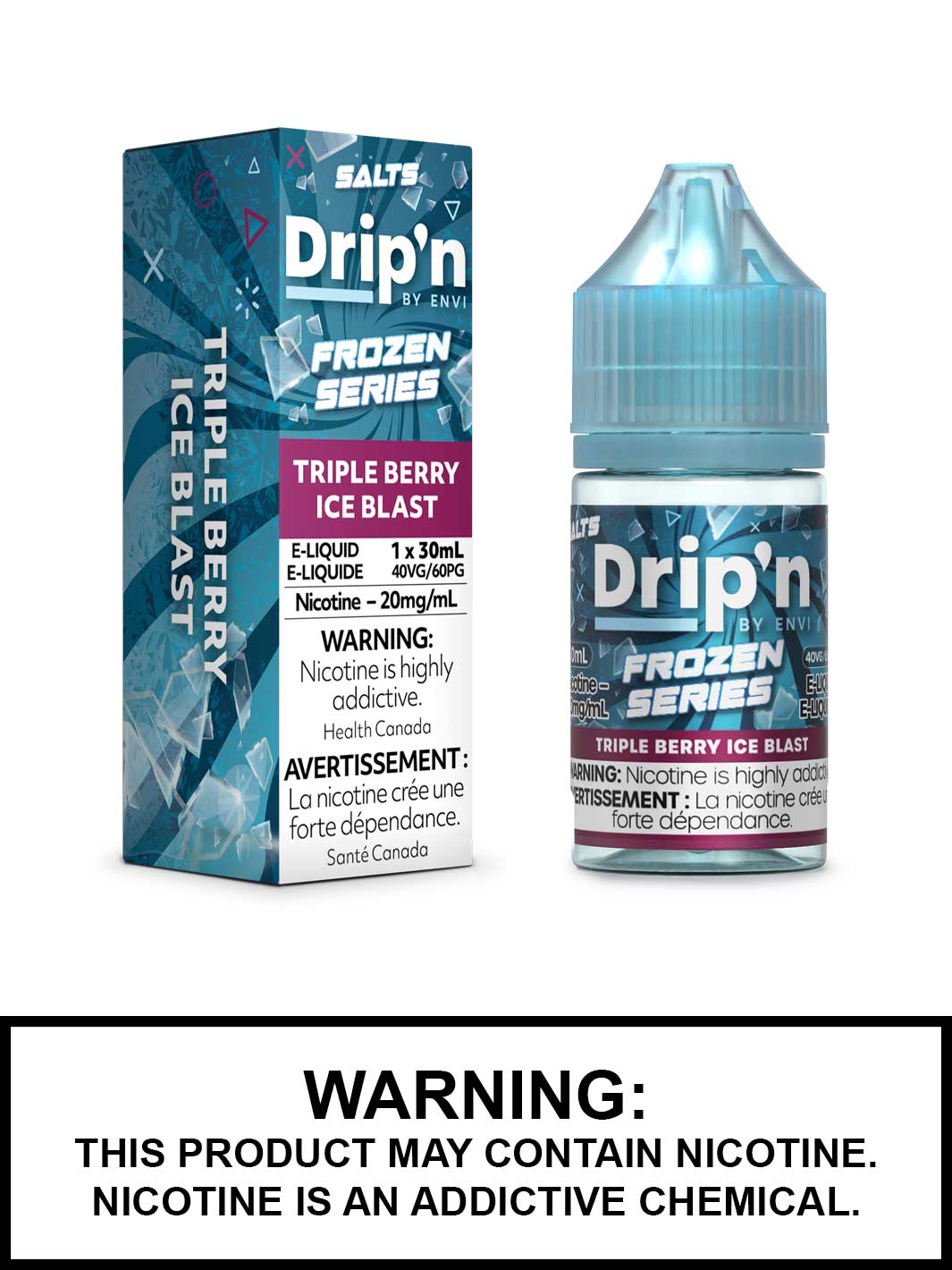 Triple Berry Ice Blast Dripn By Envi Salt Nic Vape Juice, Drip'n Vape, Frozen Series, Vape360 Canada