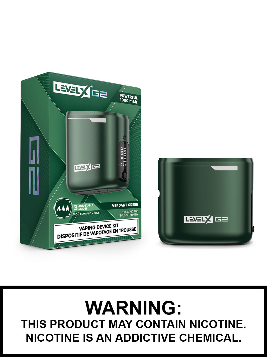 Verdant Green Level X Boost G2 Battery, Level X Vape, Vape360 Canada