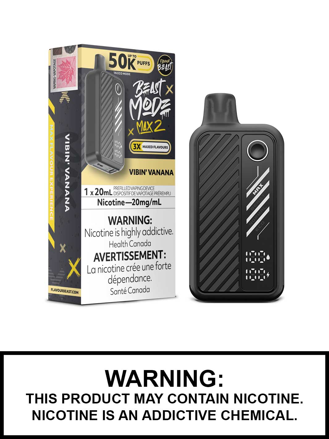 Vibin Vanana Flavour Beast Beast Mode Max 2 Disposable Vape, Flavour Beast Vape, Vape360 Canada