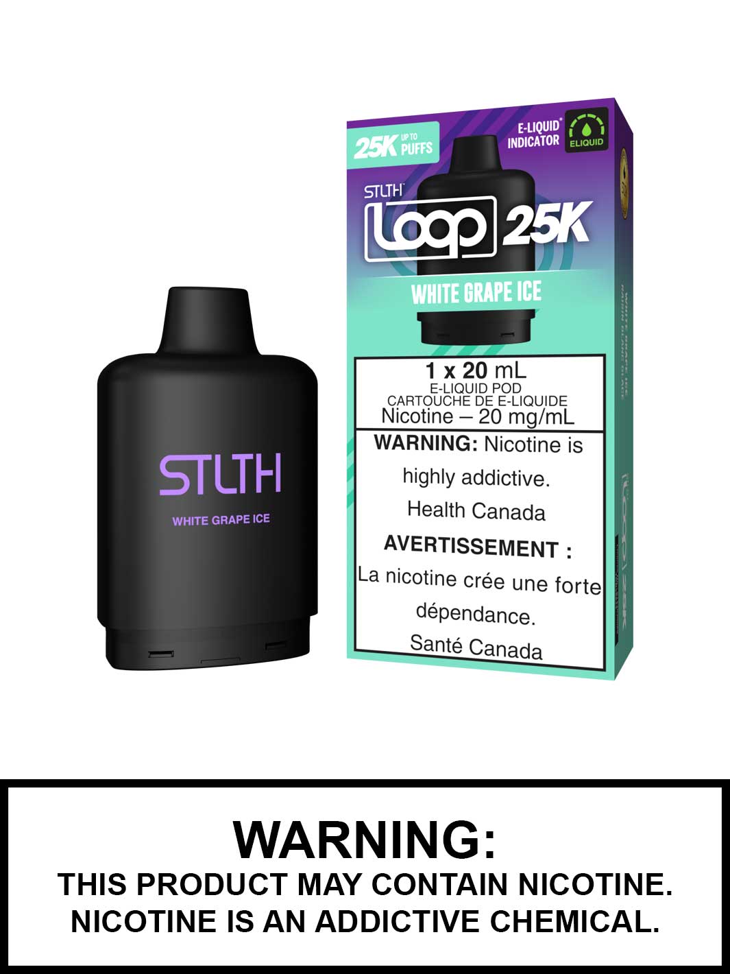 White Grape Ice STLTH Loop 25K Pods, STLTH Vape, Vape360 Canada